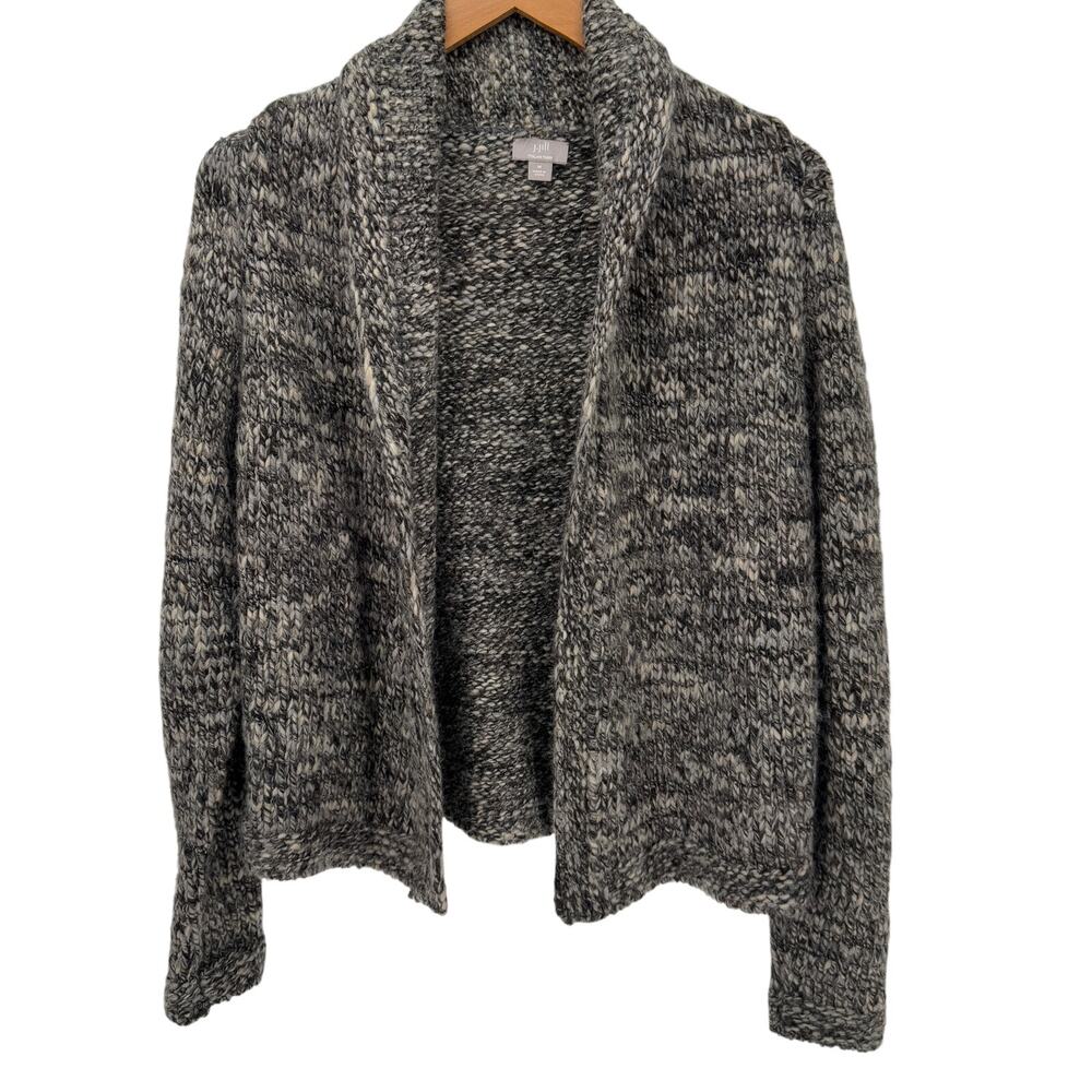 J Jill Sweater Womens Medium Alpaca Wool Blend Open Cropped Cardigan Knit